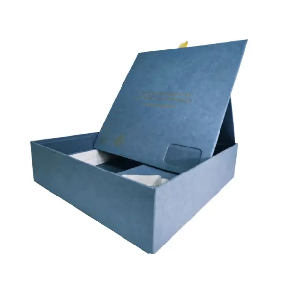 Luxury Flip-Top Gift Box with Gold Foil Stamping & Embossing